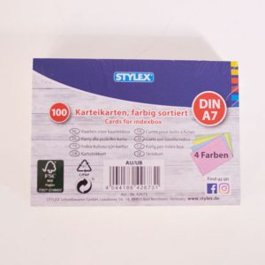 Karteikarten liniert farbig